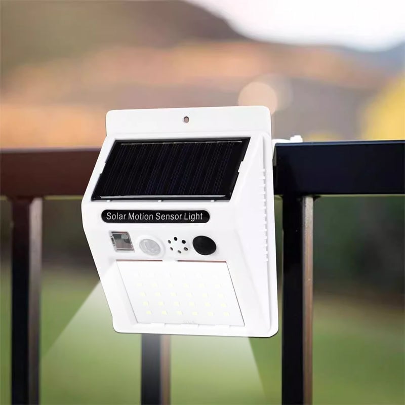 Solar-Powered Remote Control Motion Sensor Security Alarm Lamp