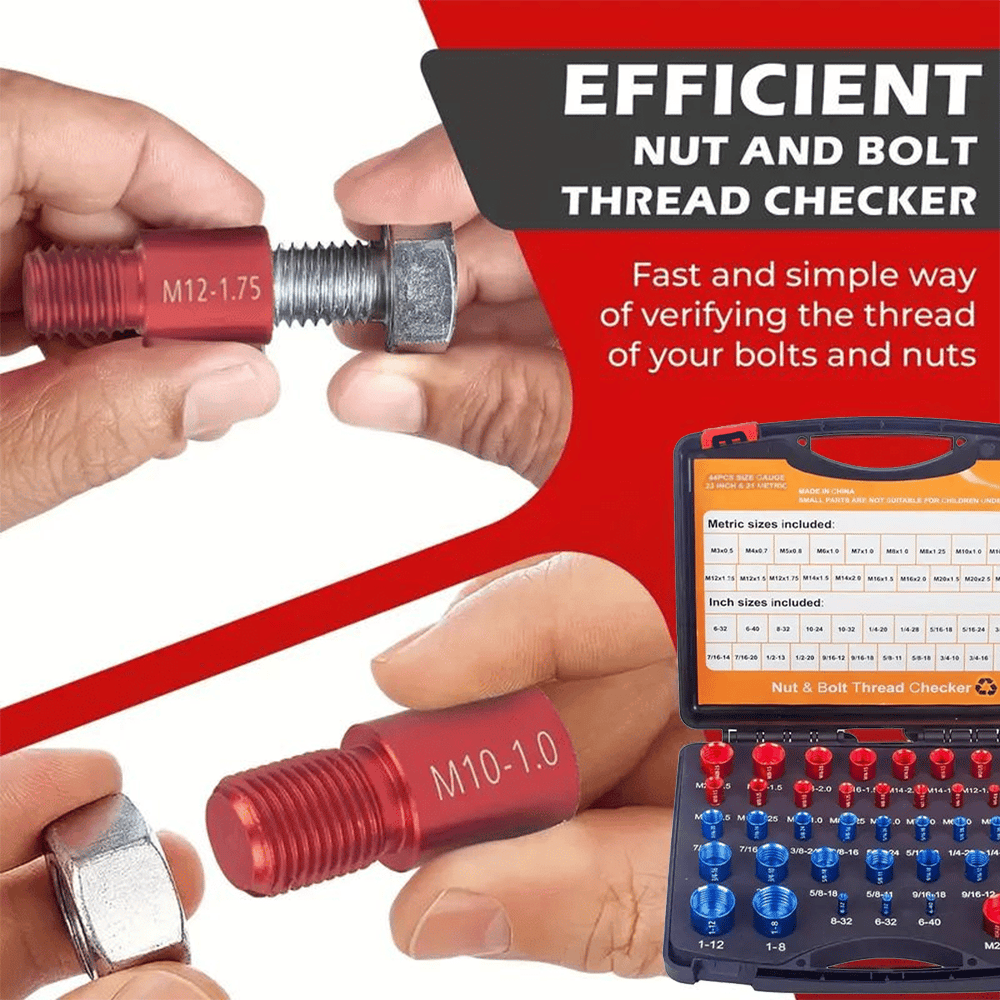 🔥Limited-time discount of 49%🔥44Pcs Alloy Nut and Bolt Thread Inspector Charge🔩