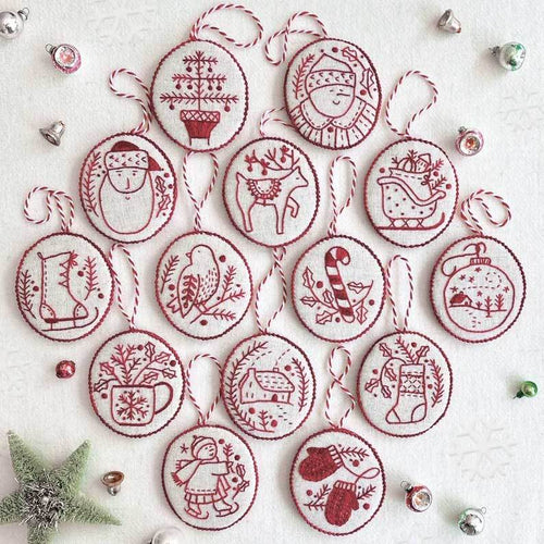Last 24 Hours 49% OFF🎁🎄Jolly and Bright Hand Embroidery Christmas Ornaments kit-DIY