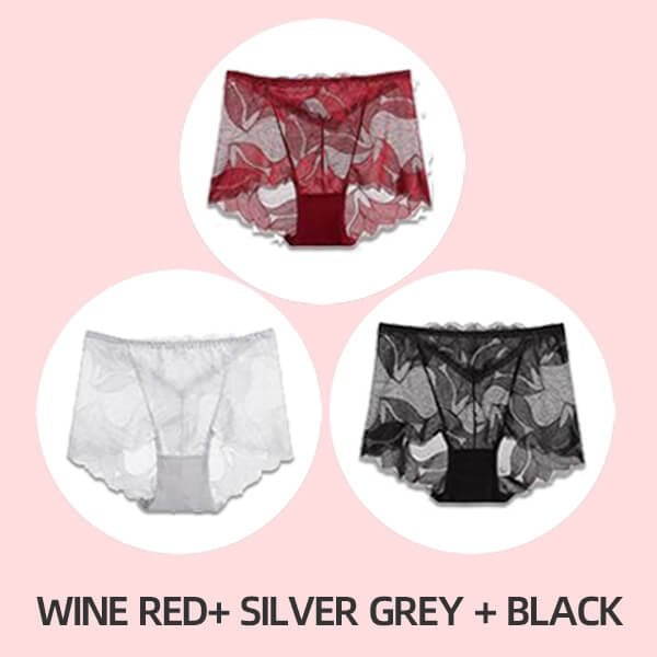 💝Hot Sale 💝-Ladies Silk Lace Handmade Underwear Pack( Buy 2 Get 1 Free )