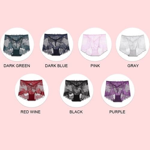 💝Hot Sale 💝-Ladies Silk Lace Handmade Underwear Pack( Buy 2 Get 1 Free )