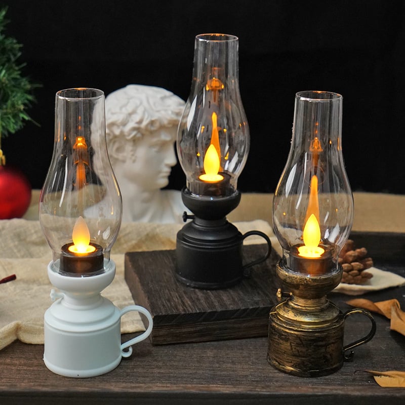 ✨🕯️LED Vintage Kerosene Lamp Electronic Swing Candle Lights