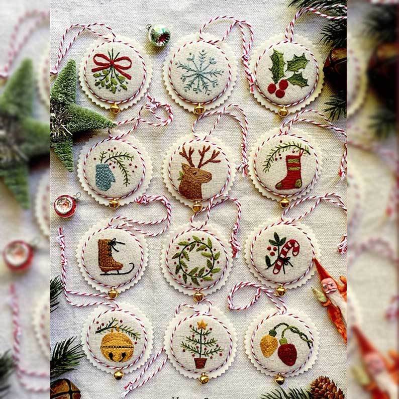 Last 24 Hours 49% OFF🎁🎄Jolly and Bright Hand Embroidery Christmas Ornaments kit-DIY