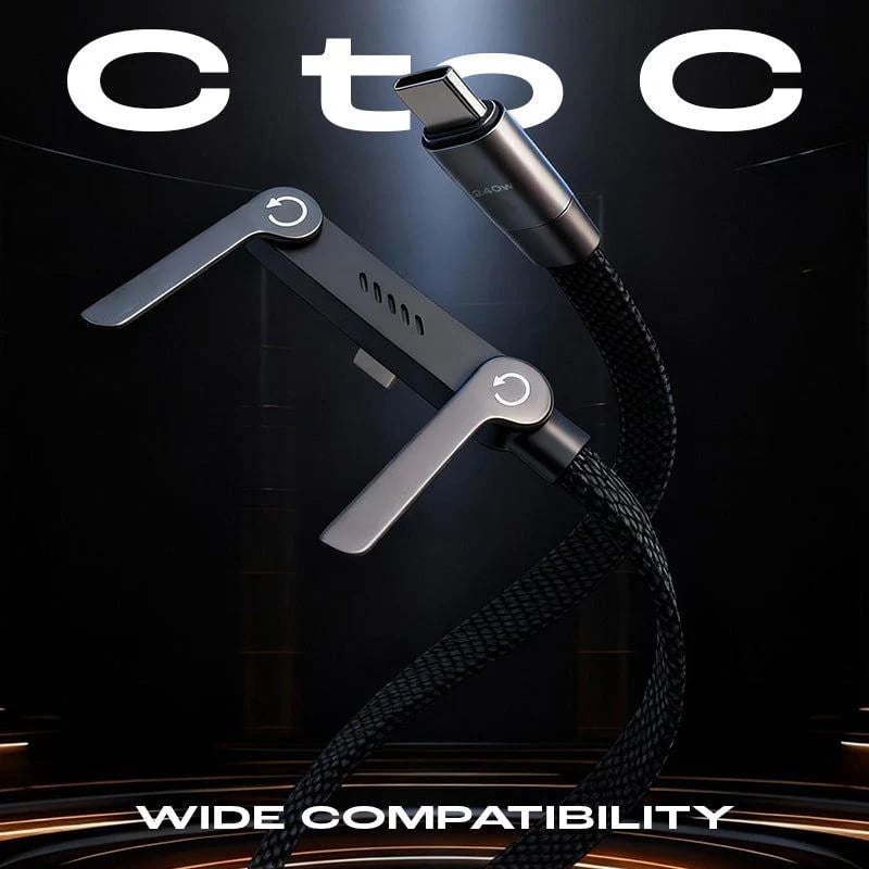 🔥LAST DAY BUY 3 GET 1 FREE⚡️240w super fast charging📱Invisible Holder Charger Cable with Stand