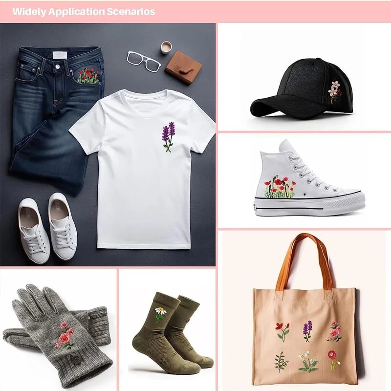 💐Water Soluble Flower Patterns for Embroidery