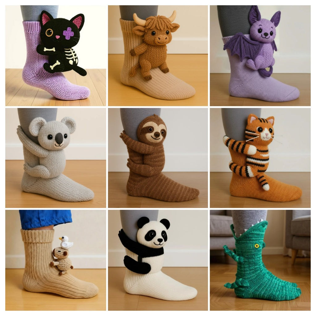 🎁 Cosy 3D Knit Animal Socks, Cute & Comfy for You or a Lovely Gift 💝