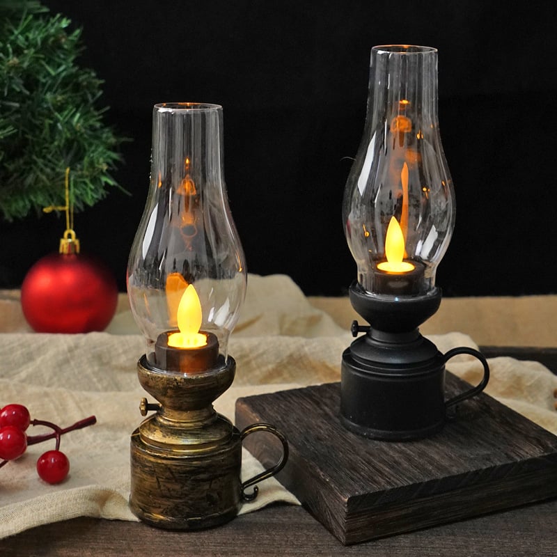 ✨🕯️LED Vintage Kerosene Lamp Electronic Swing Candle Lights
