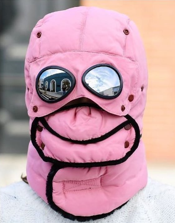 Winter Thermal Hat with Glasses Windproof Ski Mask Cap Fashion Warm Hat for Cycling