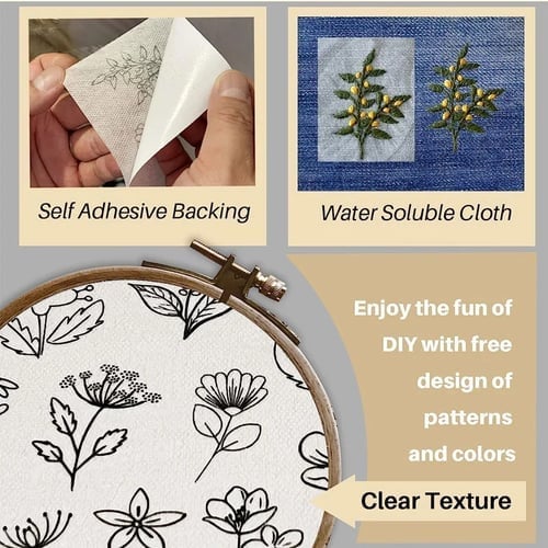 💐Water Soluble Flower Patterns for Embroidery