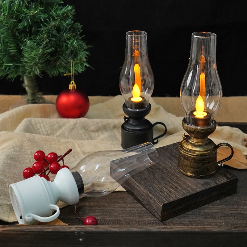 ✨🕯️LED Vintage Kerosene Lamp Electronic Swing Candle Lights