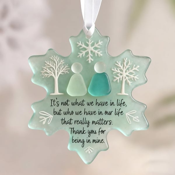🌊Snowflake-Shaped Sea Glass Friendship Decor❄✨ Shaped by Nature & Crafted by Hand!