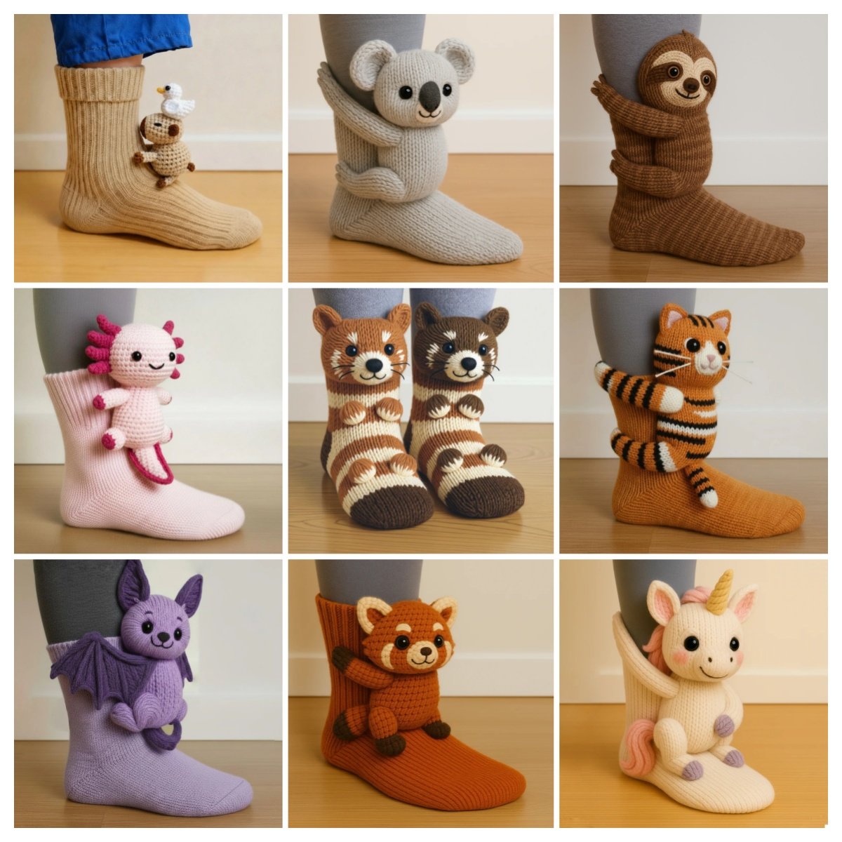 🎁 Cosy 3D Knit Animal Socks, Cute & Comfy for You or a Lovely Gift 💝