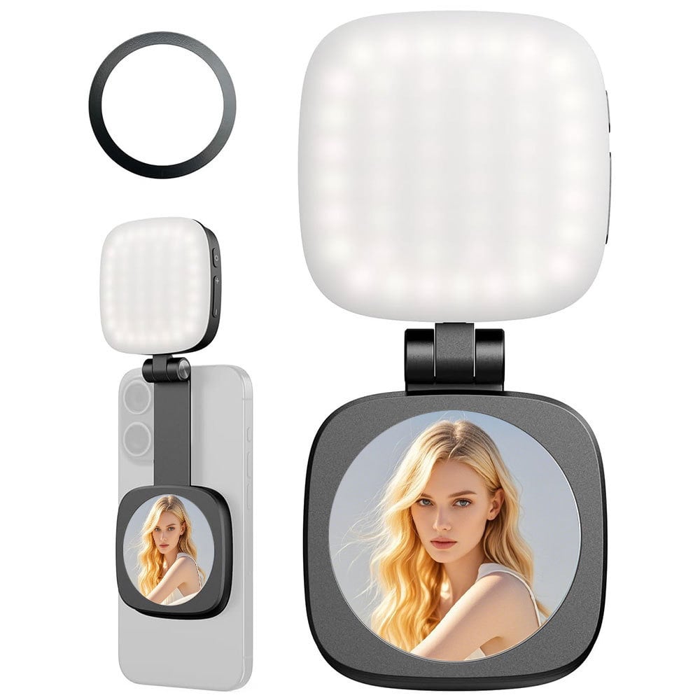 (Buy 2 Save 10% & Free Shipping)💥 3-in-1 Magnetic Beauty Selfie Light with mirror for Phones