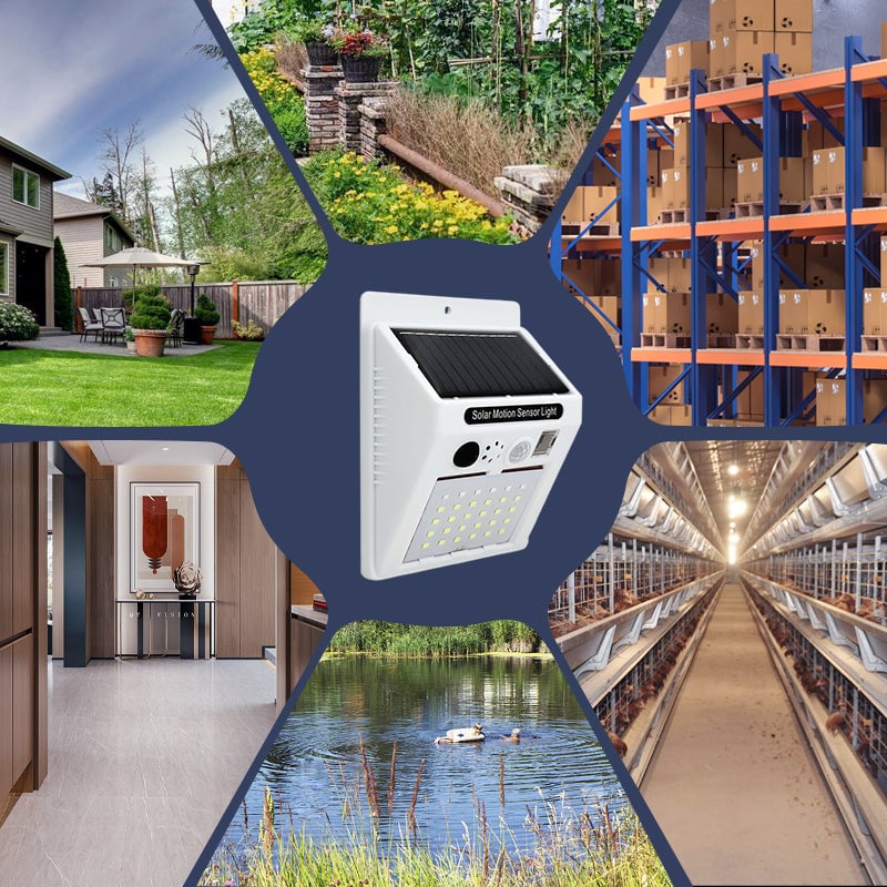 Solar-Powered Remote Control Motion Sensor Security Alarm Lamp