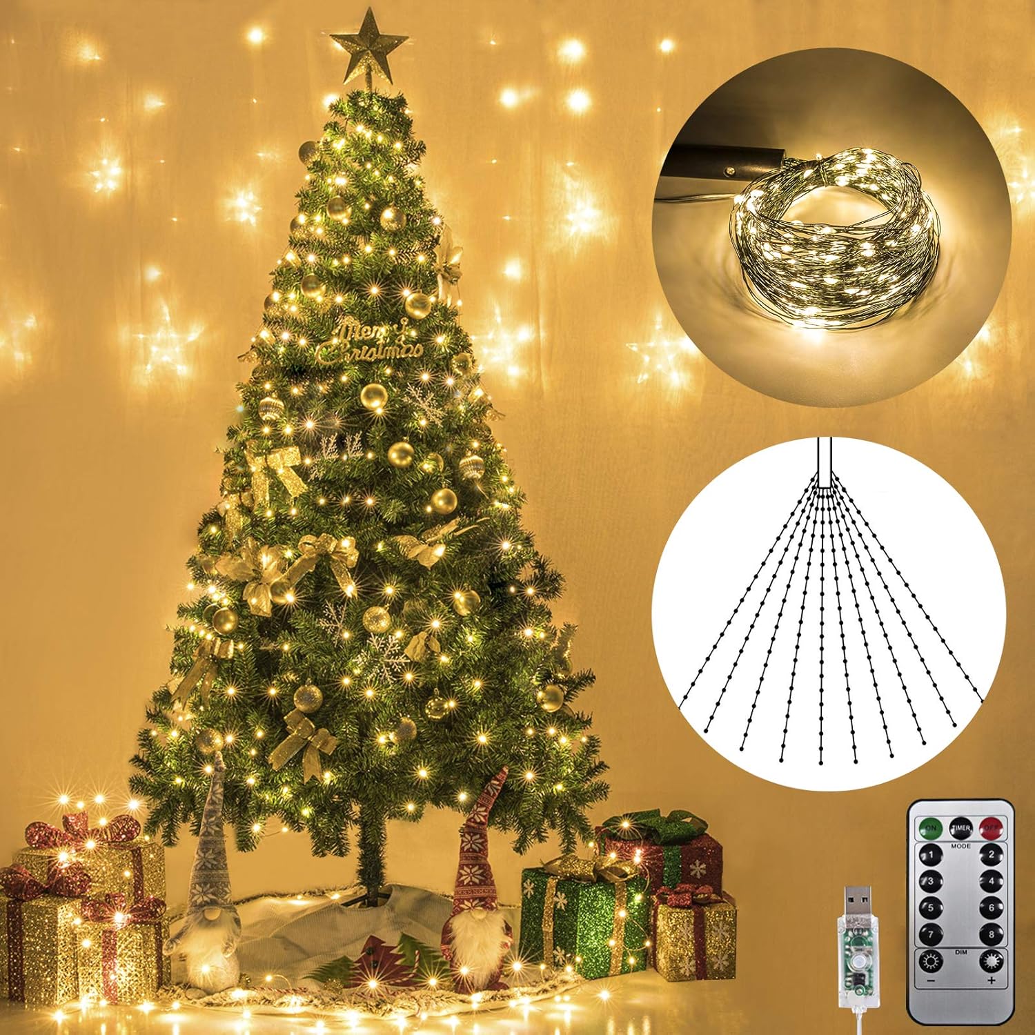 🎄EARLY CHRISTMAS SALE 49% OFF🎅8 Modes 100-600 Christmas LED Firefly Twinkle String Lights