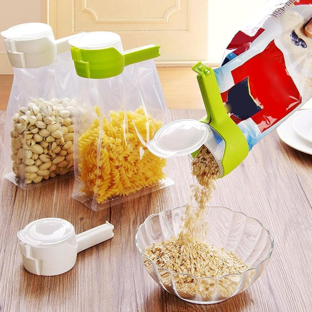 Multifunction Storage Bag Seal Clamp with Pour Spouts