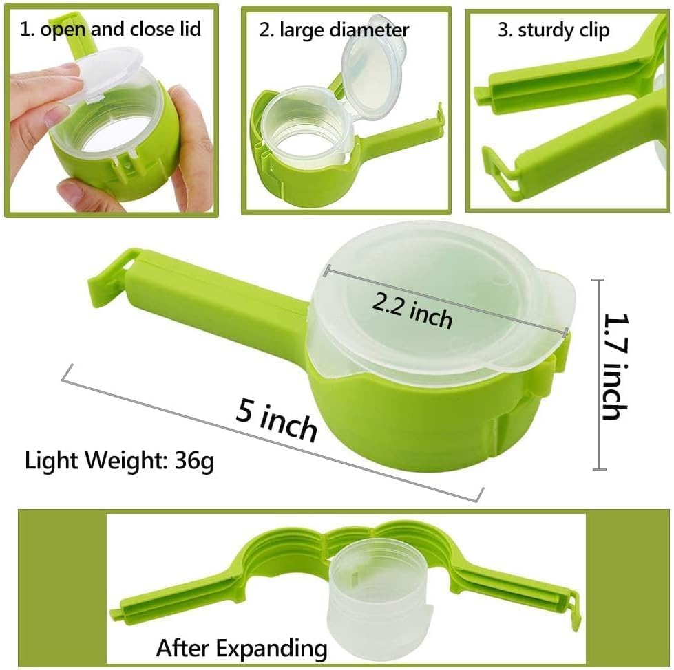 Multifunction Storage Bag Seal Clamp with Pour Spouts