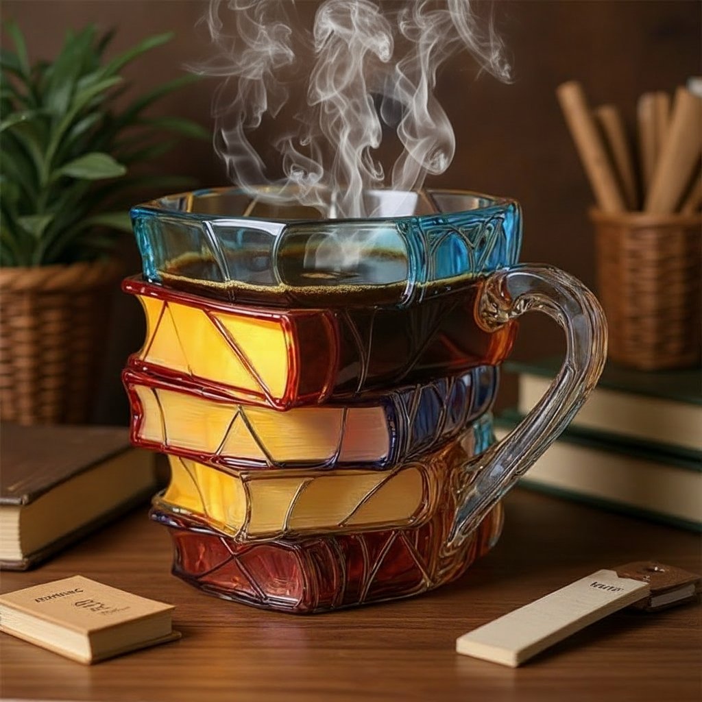 🔥Hot Sale 49% off🌟Novelty 3D Painted Book Mug— Where Literature Meets Art in Your Morning Routine 📚☕