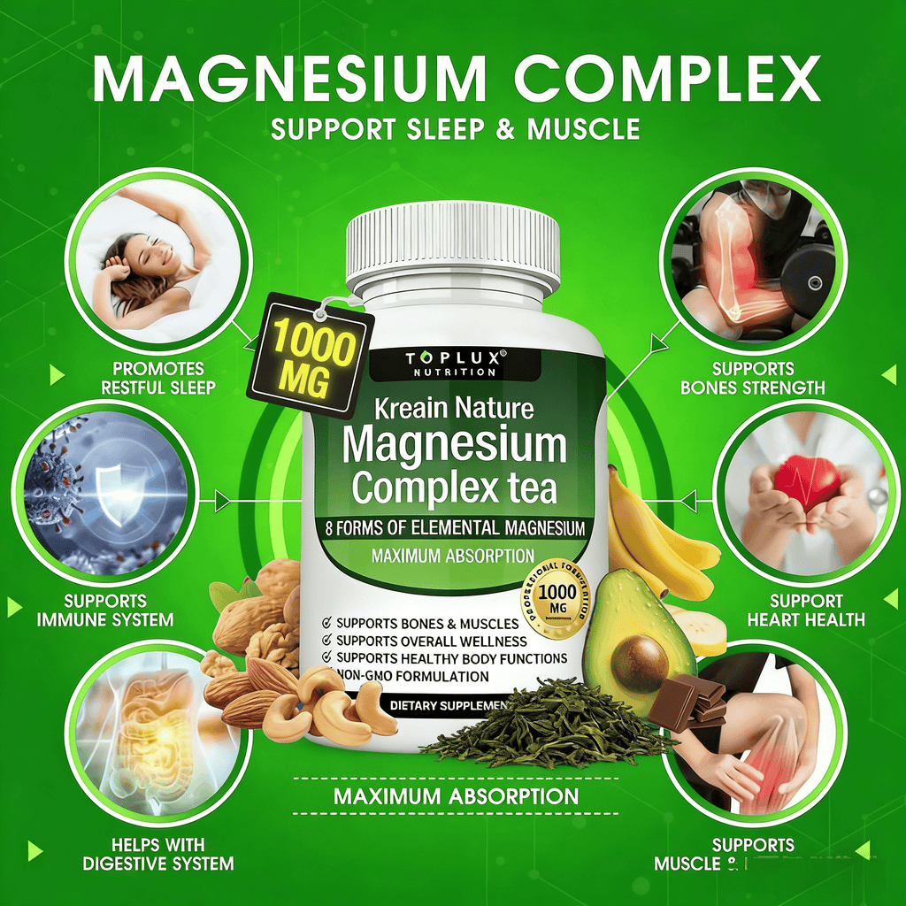 🏆Flash Sale⚡ 50K+ SOLD! Almost Gone-🔥8-in-1 Magnesium Complex 1000mg Made with 7 Elemental Magnesium