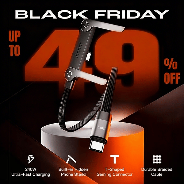 🔥LAST DAY BUY 3 GET 1 FREE⚡️240w super fast charging📱Invisible Holder Charger Cable with Stand