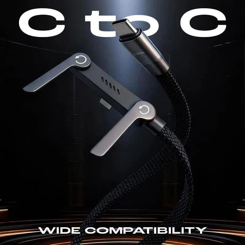 🔥last Day Buy 3 Get 1 Free⚡️240w Super Fast Charging📱invisible Holder Charger Cable With Stand