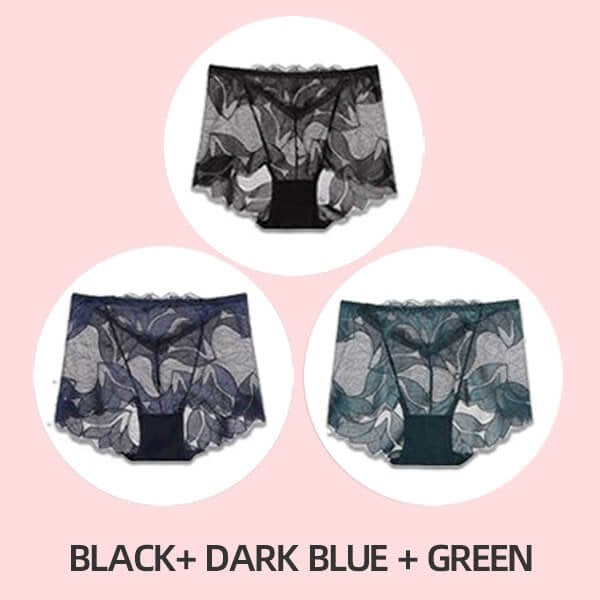 💝Hot Sale 💝-Ladies Silk Lace Handmade Underwear Pack( Buy 2 Get 1 Free )