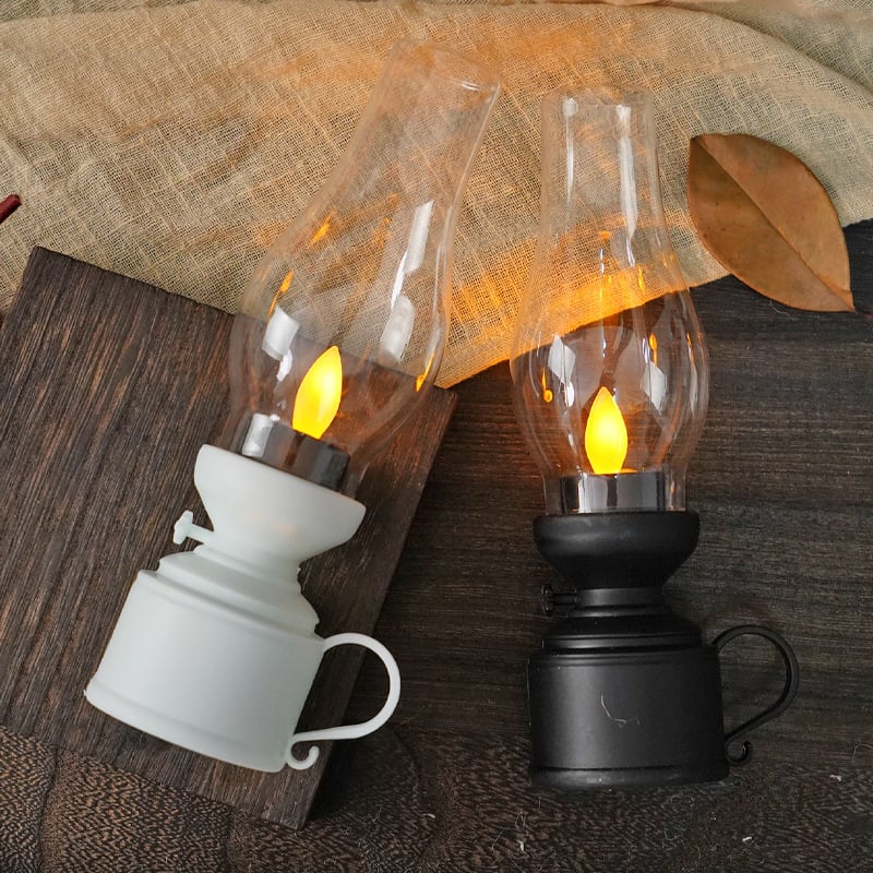 ✨🕯️LED Vintage Kerosene Lamp Electronic Swing Candle Lights