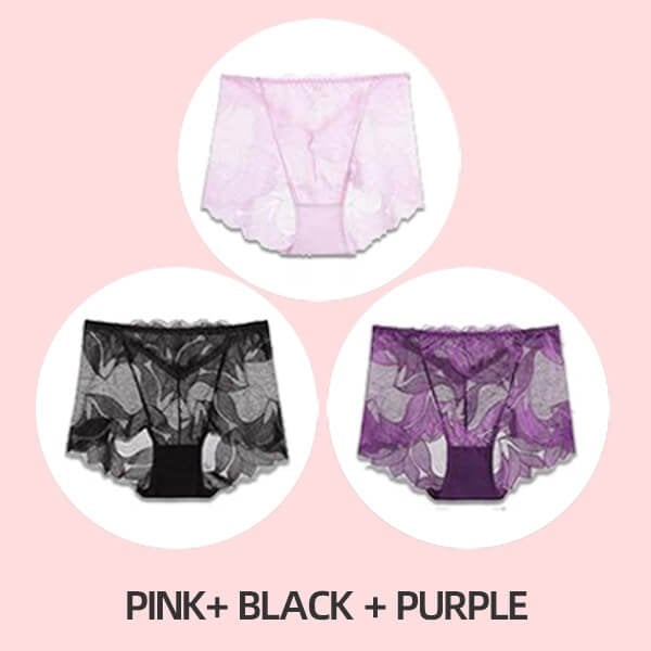 💝Hot Sale 💝-Ladies Silk Lace Handmade Underwear Pack( Buy 2 Get 1 Free )