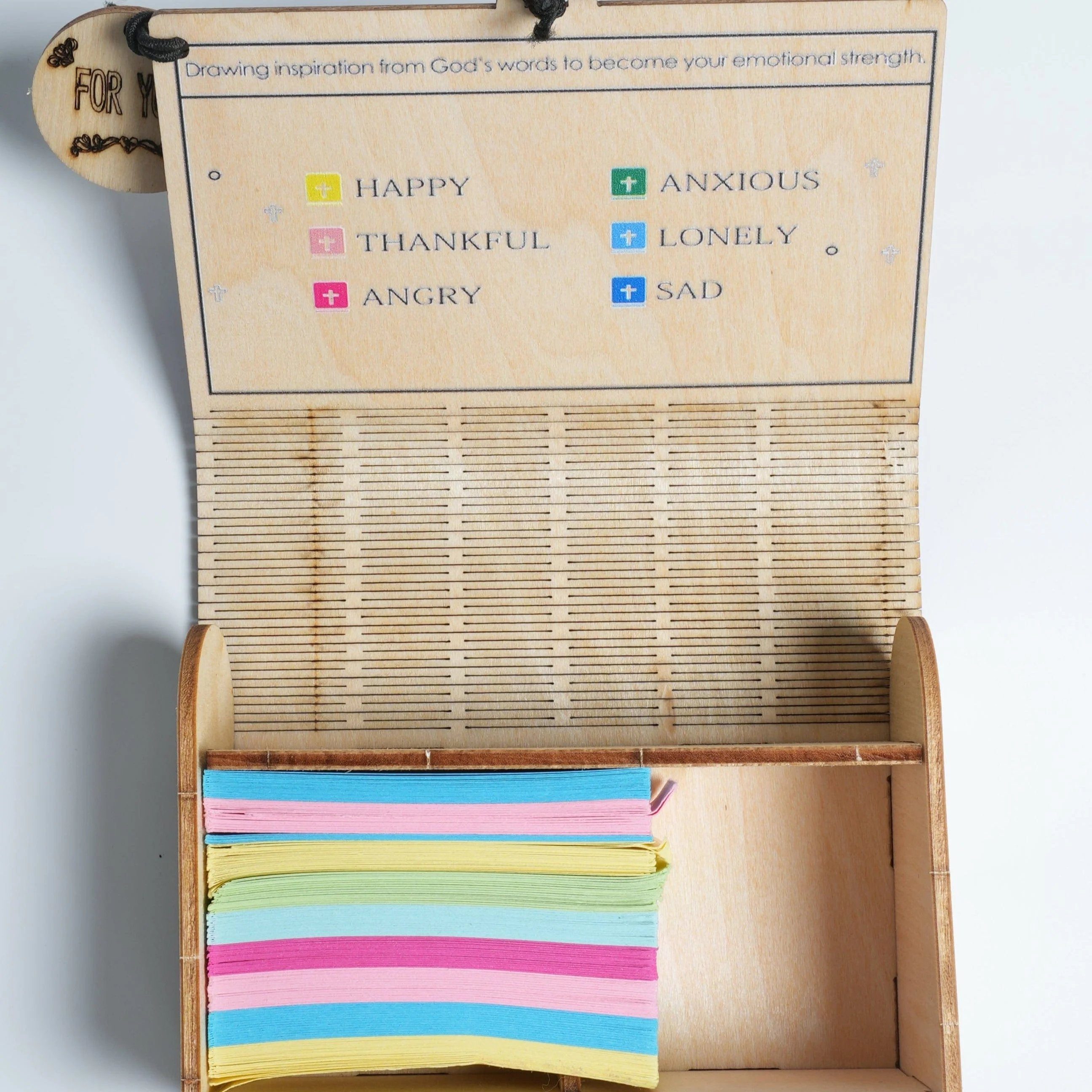 🔥Limited Time Discount🎁 ✝️Handmade Wooden Bible Verses Box - Daily Bible Verses (🎁 A Reminder of God's Words💖)