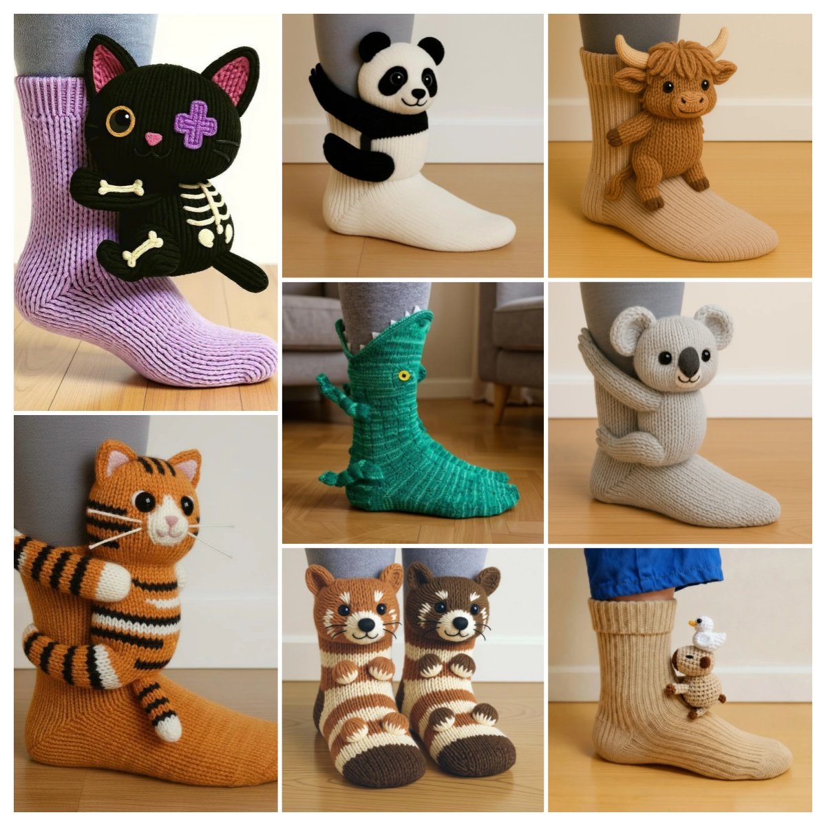 🎁 Cosy 3D Knit Animal Socks, Cute & Comfy for You or a Lovely Gift 💝