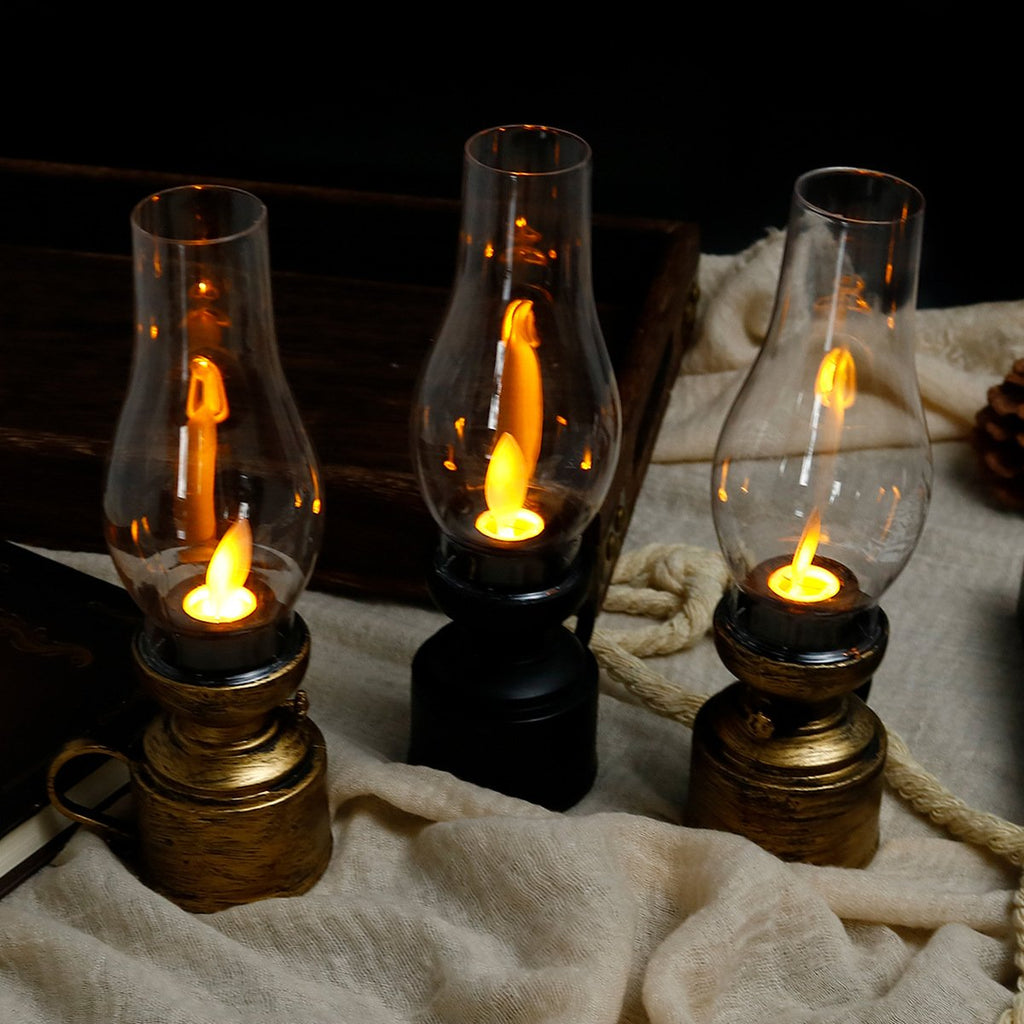 ✨🕯️LED Vintage Kerosene Lamp Electronic Swing Candle Lights
