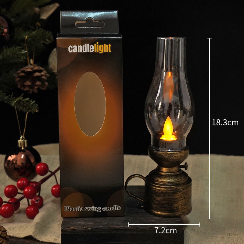 ✨🕯️LED Vintage Kerosene Lamp Electronic Swing Candle Lights