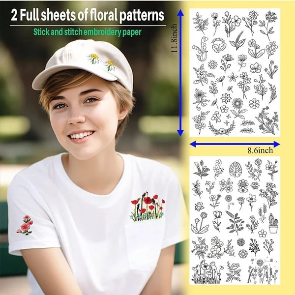 💐Water Soluble Flower Patterns for Embroidery