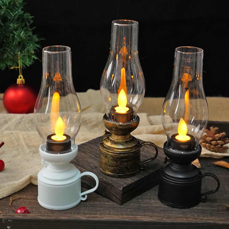 ✨🕯️LED Vintage Kerosene Lamp Electronic Swing Candle Lights