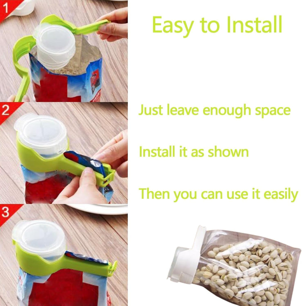 Multifunction Storage Bag Seal Clamp with Pour Spouts
