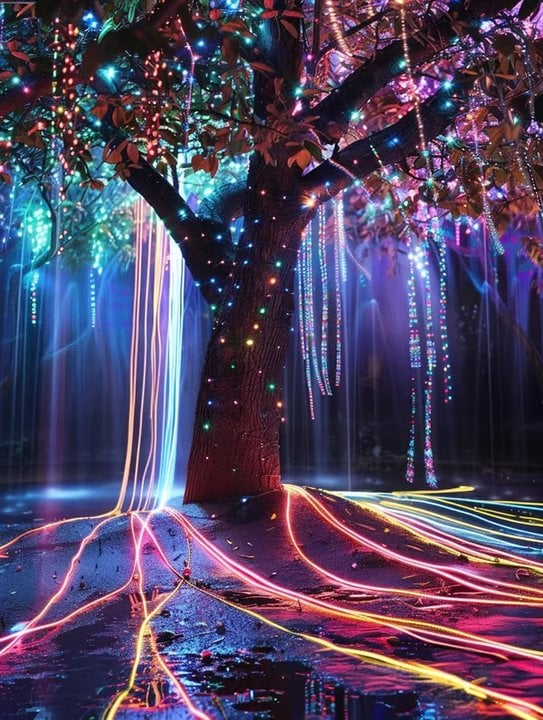 🎅 Early Christmas 49%OFF - 2024 New Voice-Activated LED Tree Hugger Flowing Light 🎁