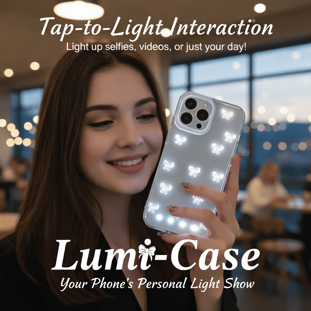 📱Vibrant LED Bowknot Phone Case, Compatible with iPhone 11/12/13/14/15/16/17 Pro/Pro Max