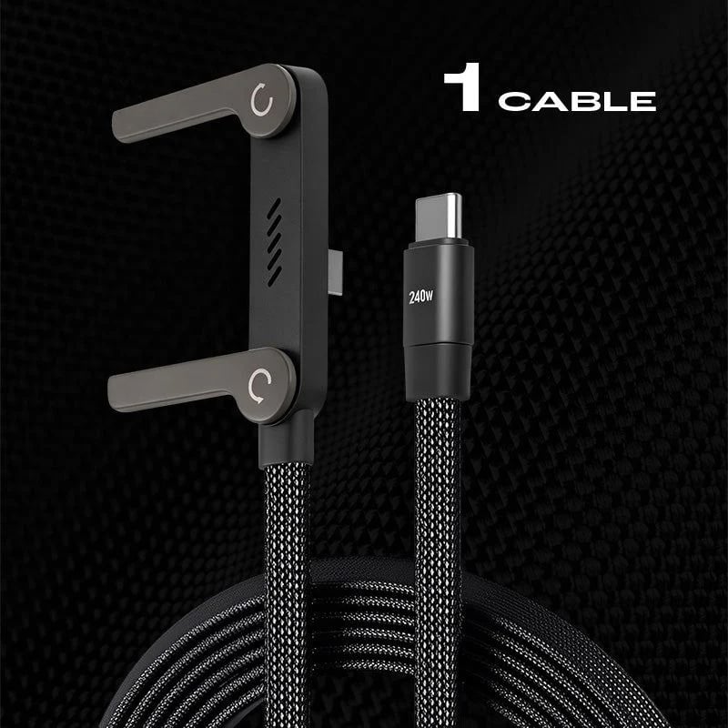 🔥LAST DAY BUY 3 GET 1 FREE⚡️240w super fast charging📱Invisible Holder Charger Cable with Stand