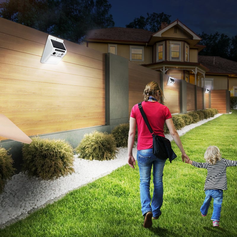 Solar-Powered Remote Control Motion Sensor Security Alarm Lamp