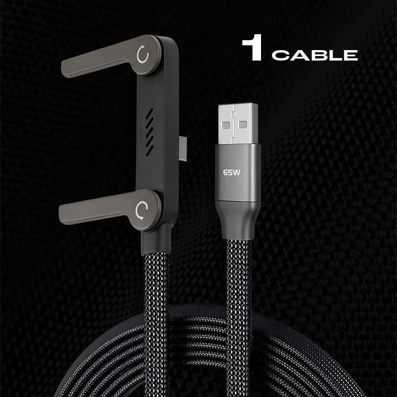 🔥last Day Buy 3 Get 1 Free⚡️240w Super Fast Charging📱invisible Holder Charger Cable With Stand